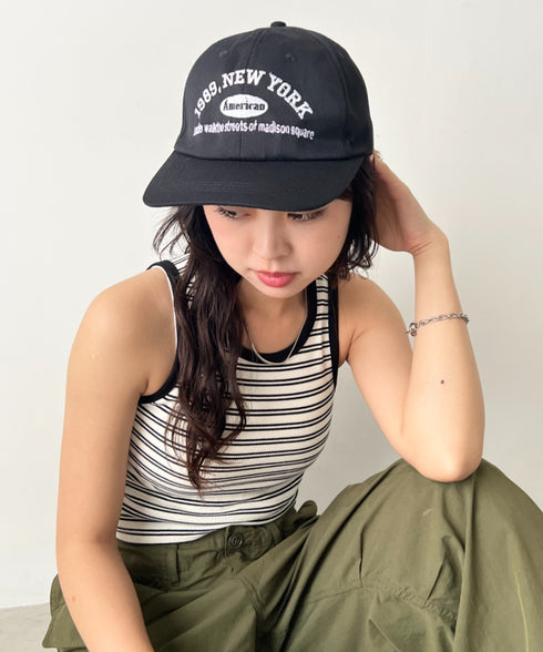 NEWYORKフロント刺繍ロゴキャップ | WR6233002 | ブラック