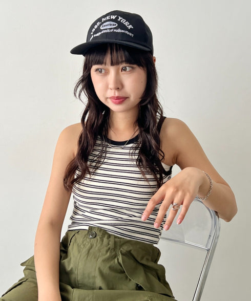 NEWYORKフロント刺繍ロゴキャップ | WR6233002 | ブラック