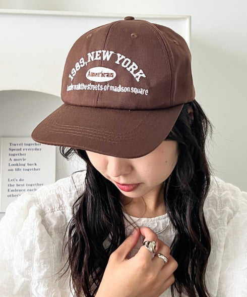 NEWYORKフロント刺繍ロゴキャップ | WR6233002 | ブラウン