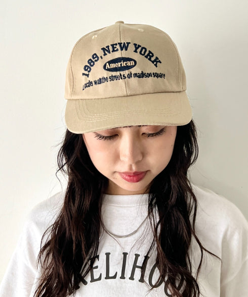 NEWYORKフロント刺繍ロゴキャップ | WR6233002 | ベージュ
