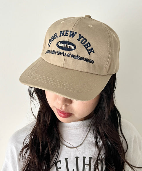 NEWYORKフロント刺繍ロゴキャップ | WR6233002 | ベージュ