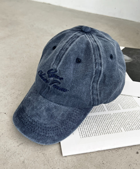 【ヴィンテージ加工・刺繍ロゴ】ウォッシュドベースボールキャップ ローキャップ | WR5265065 | ブルー