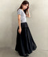バルーンシルエットロングスカート チュールレイヤードロングスカート | MD2265064 | ブラック