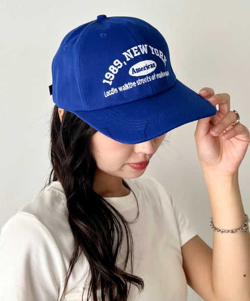 NEWYORKフロント刺繍ロゴキャップ | WR6233002 | ブルー