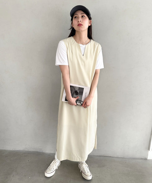 袖ボリュームフリルシアーレイヤード V ネックロングワンピース パーティードレス 結婚式 お呼ばれ オケージョンドレス | MD2265026 | アイボリー