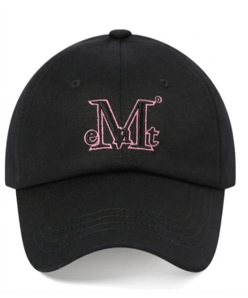 【別注・限定カラー登場】MUCENT(ムセント)/ブランド直輸入正規品 シグネチャー ロゴ ベースボール キャップ サイズ調整可能/SIGNATURE BALL CAP | AT5244039 | ブラック×ピンク