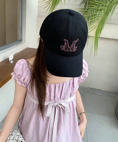 【別注・限定カラー登場】MUCENT(ムセント)/ブランド直輸入正規品 シグネチャー ロゴ ベースボール キャップ サイズ調整可能/SIGNATURE BALL CAP | AT5244039 | ブラック×ピンク