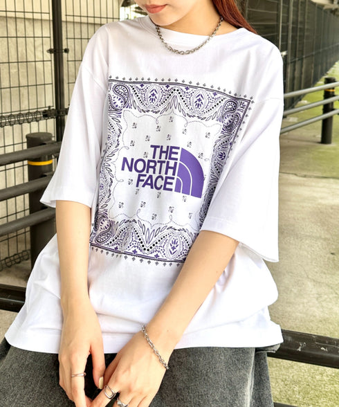 THE NORTH FACE(ザ・ノースフェイス)/ビッグロゴ プリント バンダナ 半袖 Tシャツ/M'S BANDANA S/S R/TEE | IM2251068 | ホワイト