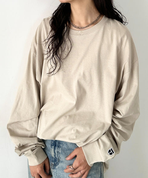 NEWTRAL(ニュートラル)/210 5.6oz Standard Emblem LS T/サイズ展開多数 コットン 無地 ロンT Tシャツ 長袖 カットソー | NT2009010 | サンドベージュ