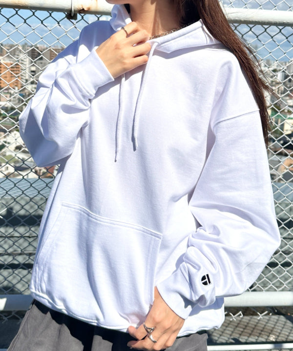 NEWTRAL(ニュートラル)/216 11.2oz Standard Emblem PO Hoodie/オーバーサイズ 裏毛 起毛なし 無地 ワッペン ワンポイント スウェット パーカー フーディー | NT2009016 | ホワイト