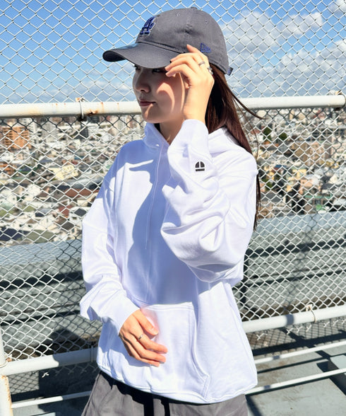 NEWTRAL(ニュートラル)/216 11.2oz Standard Emblem PO Hoodie/オーバーサイズ 裏毛 起毛なし 無地 ワッペン ワンポイント スウェット パーカー フーディー | NT2009016 | ホワイト