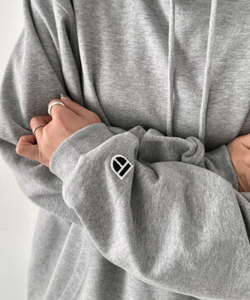 NEWTRAL(ニュートラル)/216 11.2oz Standard Emblem PO Hoodie/オーバーサイズ 裏毛 起毛なし 無地 ワッペン ワンポイント スウェット パーカー フーディー | NT2009016 | グレー