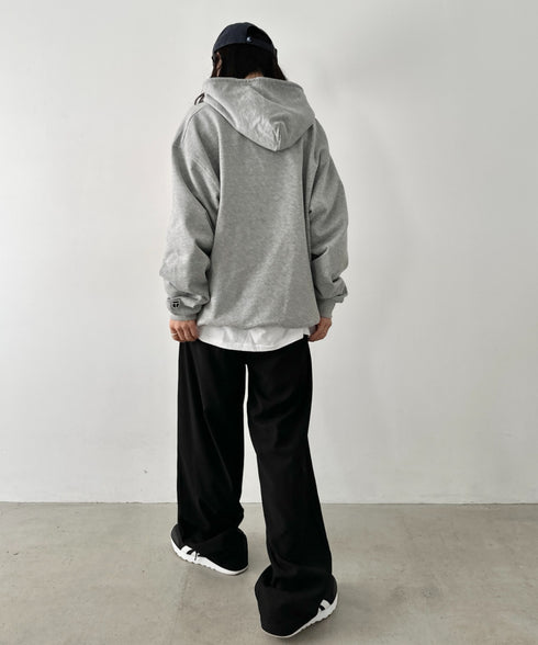 NEWTRAL(ニュートラル)/216 11.2oz Standard Emblem PO Hoodie/オーバーサイズ 裏毛 起毛なし 無地 ワッペン ワンポイント スウェット パーカー フーディー | NT2009016 | グレー