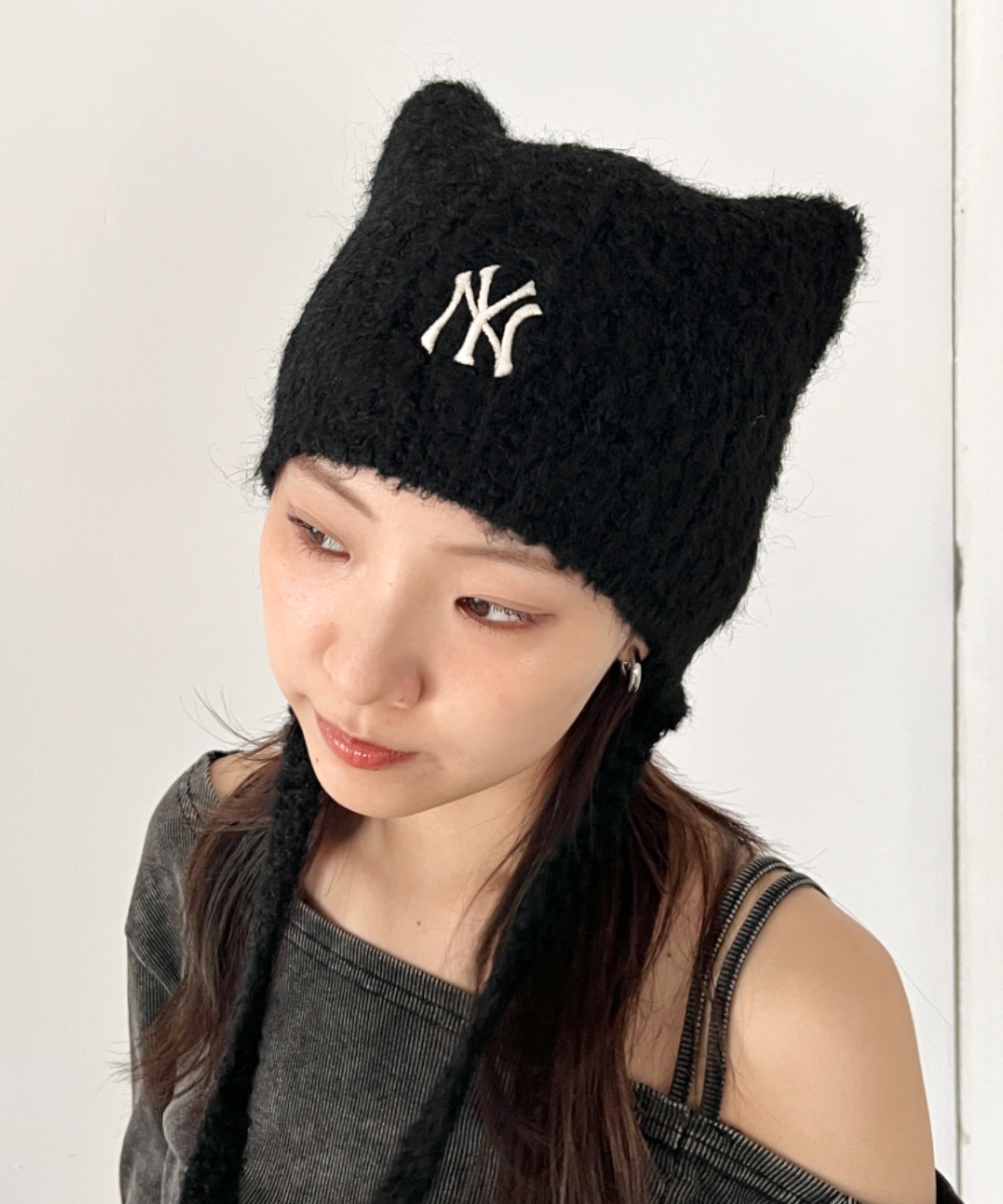 MLB KOREA(エムエルビーコリア)/猫耳 ねこ耳ビーニー 耳付き