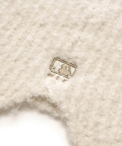 MLB KOREA(エムエルビーコリア)/猫耳 ねこ耳ビーニー 耳付き ロゴパッチ ワッペン ビーニー ニット帽 フラップニットキャップ/Miyaong Earflap Beanie | AT5254071 | クリーム