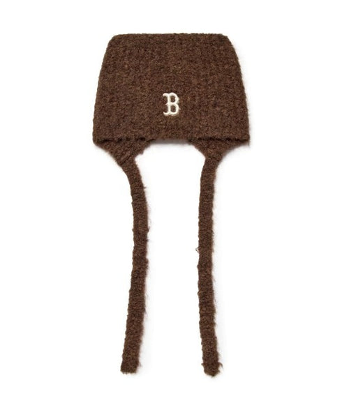 MLB KOREA(エムエルビーコリア)/猫耳 ねこ耳ビーニー 耳付き ロゴパッチ ワッペン ビーニー ニット帽 フラップニットキャップ/Miyaong Earflap Beanie | AT5254071 | ブラウン