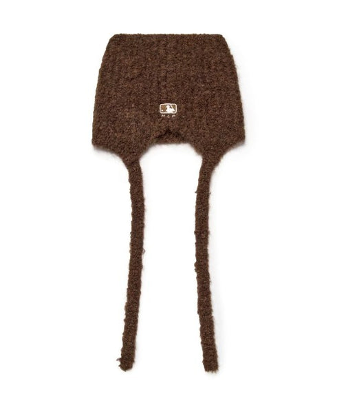 MLB KOREA(エムエルビーコリア)/猫耳 ねこ耳ビーニー 耳付き ロゴパッチ ワッペン ビーニー ニット帽 フラップニットキャップ/Miyaong Earflap Beanie | AT5254071 | ブラウン