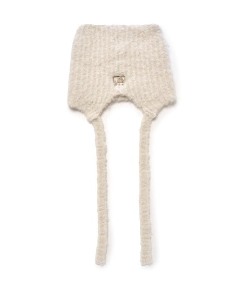 MLB KOREA(エムエルビーコリア)/猫耳 ねこ耳ビーニー 耳付き ロゴパッチ ワッペン ビーニー ニット帽 フラップニットキャップ/Miyaong Earflap Beanie | AT5254071 | クリーム