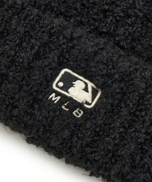 MLB KOREA(エムエルビーコリア)/猫耳 ねこ耳ビーニー 耳付き ロゴパッチ ワッペン ビーニー ニット帽/Plush Miyaong Beanie | AT5254072 | ブラック