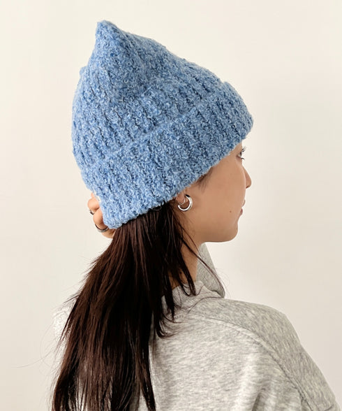 MLB KOREA(エムエルビーコリア)/猫耳 ねこ耳ビーニー 耳付き ロゴパッチ ワッペン ビーニー ニット帽/Plush Miyaong Beanie | AT5254072 | ブルー