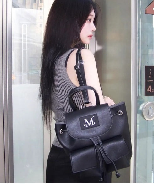 MUCENT(ムセント)/ミニ ポケット リュック バックパック/AREN TWO POCKET LEATHER MINI BACKPACK | AT1254078 | ブラック