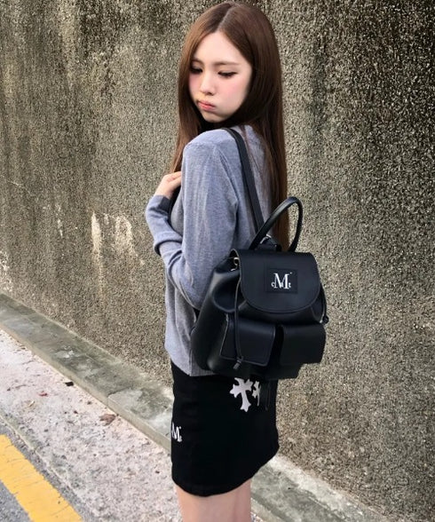 MUCENT(ムセント)/ミニ ポケット リュック バックパック/AREN TWO POCKET LEATHER MINI BACKPACK | AT1254078 | ブラック