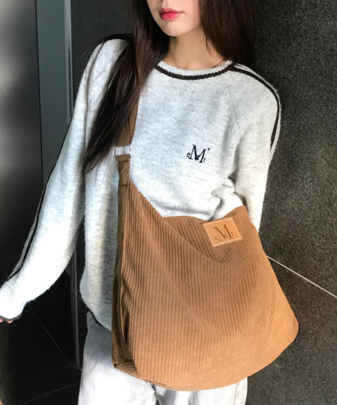 MUCENT(ムセント)/軽量 大容量 コーデュロイ クロス メッセンジャー ショルダーバッグ/SOFT CORDUROY CROSS BAG | AT1254079 | ブラウン