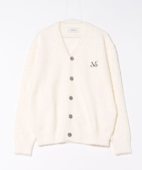 MUCENT(ムセント)/Vネック アンゴラ オーバーサイズ シャギー ニット カーディガン/POWDERY V-NECK ANGORA KNIT CARDIGAN | AT2254081 | アイボリー
