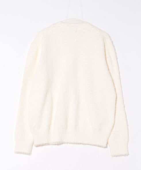 MUCENT(ムセント)/Vネック アンゴラ オーバーサイズ シャギー ニット カーディガン/POWDERY V-NECK ANGORA KNIT CARDIGAN | AT2254081 | アイボリー
