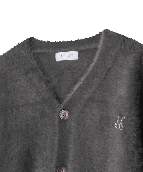 MUCENT(ムセント)/Vネック アンゴラ オーバーサイズ シャギー ニット カーディガン/POWDERY V-NECK ANGORA KNIT CARDIGAN | AT2254081 | チャコールグレー