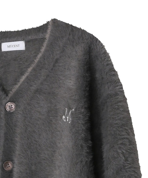 MUCENT(ムセント)/Vネック アンゴラ オーバーサイズ シャギー ニット カーディガン/POWDERY V-NECK ANGORA KNIT CARDIGAN | AT2254081 | チャコールグレー
