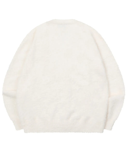 MUCENT(ムセント)/Vネック アンゴラ オーバーサイズ シャギー ニット カーディガン/POWDERY V-NECK ANGORA KNIT CARDIGAN | AT2254081 | アイボリー