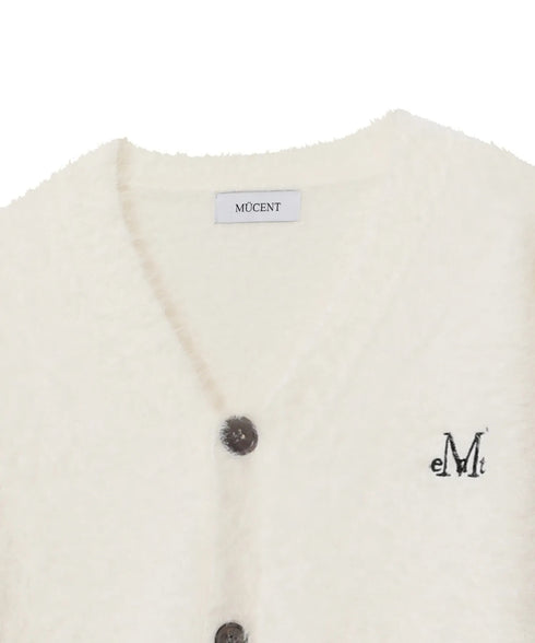 MUCENT(ムセント)/Vネック アンゴラ オーバーサイズ シャギー ニット カーディガン/POWDERY V-NECK ANGORA KNIT CARDIGAN | AT2254081 | アイボリー