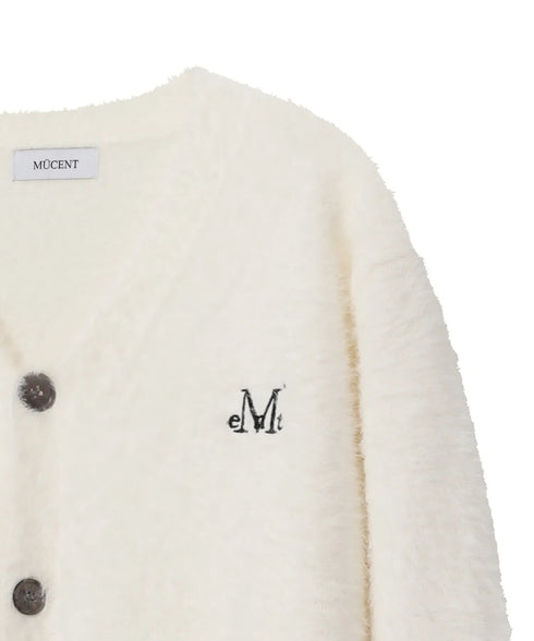 MUCENT(ムセント)/Vネック アンゴラ オーバーサイズ シャギー ニット カーディガン/POWDERY V-NECK ANGORA KNIT CARDIGAN | AT2254081 | アイボリー
