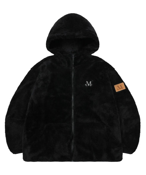 MUCENT(ムセント)/ボア フリース ジャケット/BOLLI CURLY FLEECE HOOD ZIP-UP | AT2254082 | ブラック