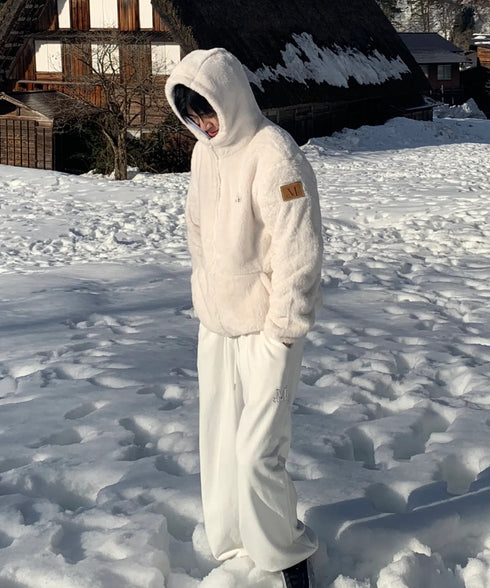 MUCENT(ムセント)/ボア フリース ジャケット/BOLLI CURLY FLEECE HOOD ZIP-UP | AT2254082 | アイボリー