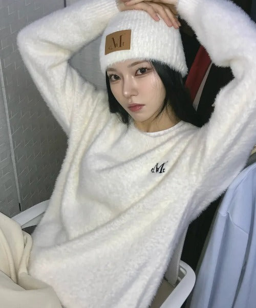 MUCENT(ムセント)/アンゴラ オーバーサイズ シャギー ニット/NEUSS ANGORA LOOSE-FIT KNIT | AT2254084 | アイボリー
