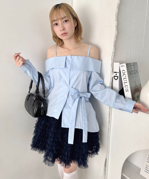 スワンチュールミニスカート | LO2265010 | ネイビー