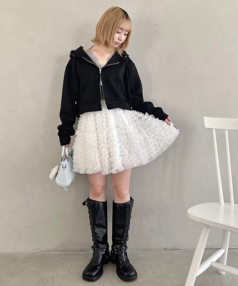 スワンチュールミニスカート | LO2265010 | ホワイト
