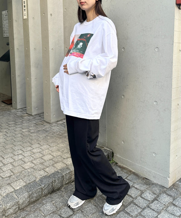 【マタニティ】裾セルフカット可能◎ リブストレートパンツ 楽々パンツ ウエストゴムパンツ | MD2254010 | ブラック