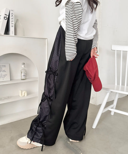 ドットリボンスウェットパンツ | SL2265013 | ブラック