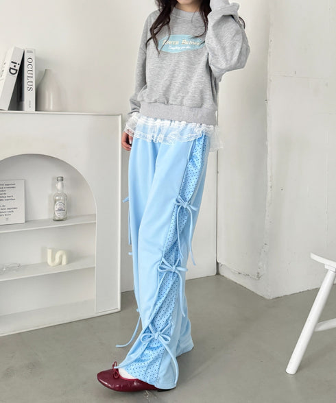 ドットリボンスウェットパンツ | SL2265013 | ライトブルー