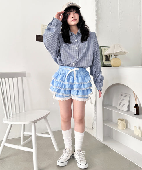 レースフリフリかぼちゃパンツ | SL2265014 | ライトブルー