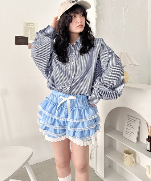 レースフリフリかぼちゃパンツ | SL2265014 | ライトブルー