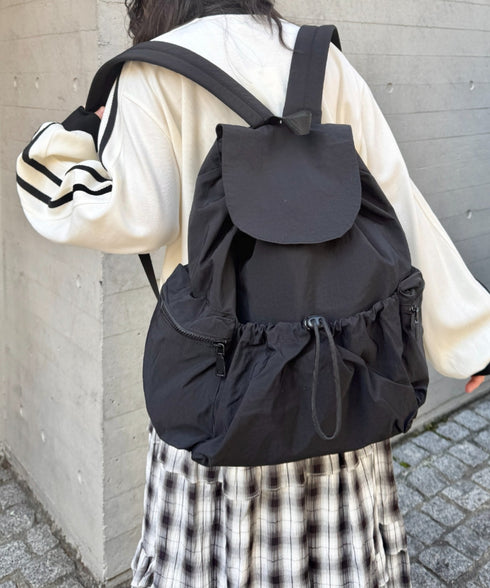 大容量サイドポケットナイロンリュック | SL1265015 | ブラック