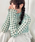ギンガムチェックシアーハイネックトップス | SL2261012 | グリーン