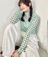 ギンガムチェックシアーハイネックトップス | SL2261012 | グリーン