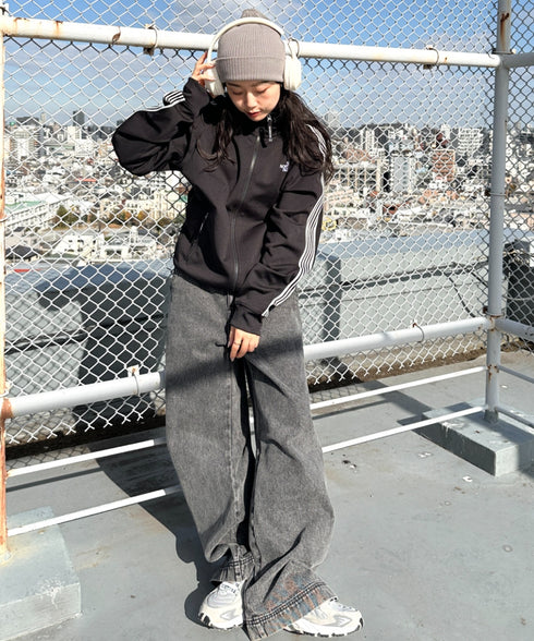 THE NORTH FACE(ザ・ノースフェイス)/トラックジャケット トラックブルゾン ジャージ  スタンドネック  ロゴ刺繍/TNF TRACK JACKET | IM2254101 | ブラック