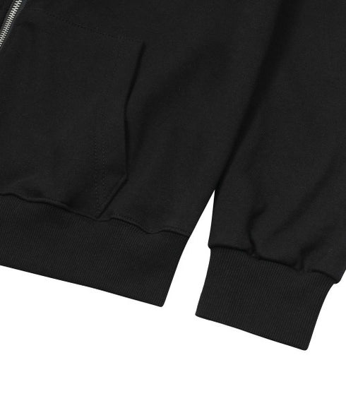 MUCENT(ムセント)/配色 ロゴパッチ フルジップパーカー フーディー/WADI APPLIQUE LOGO HOOD ZIP-UP | AT2261002 | ブラック