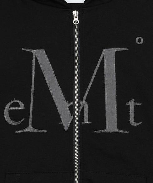 MUCENT(ムセント)/配色 ロゴパッチ フルジップパーカー フーディー/WADI APPLIQUE LOGO HOOD ZIP-UP | AT2261002 | ブラック